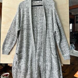 GAP Marled Light Gray Open-Front Women's Cardigan